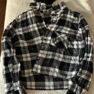 Forever 21 cropped button up flannel. Super cute!